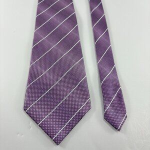 Kenneth Cole Purple / Gray Striped Men's Extra Long Tie 4' x 64"